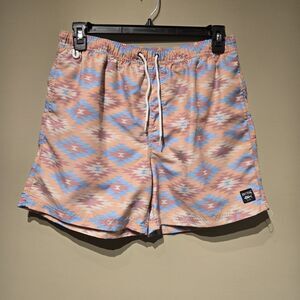 Spicy Tuna Size XL Mens Printed Lined Swim Drawstring Shorts